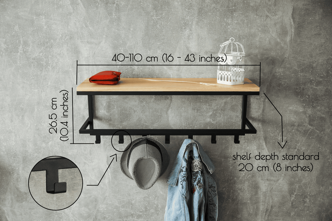 Farmhouse Entryway Shelf with Hooks - Stilysh Organizer