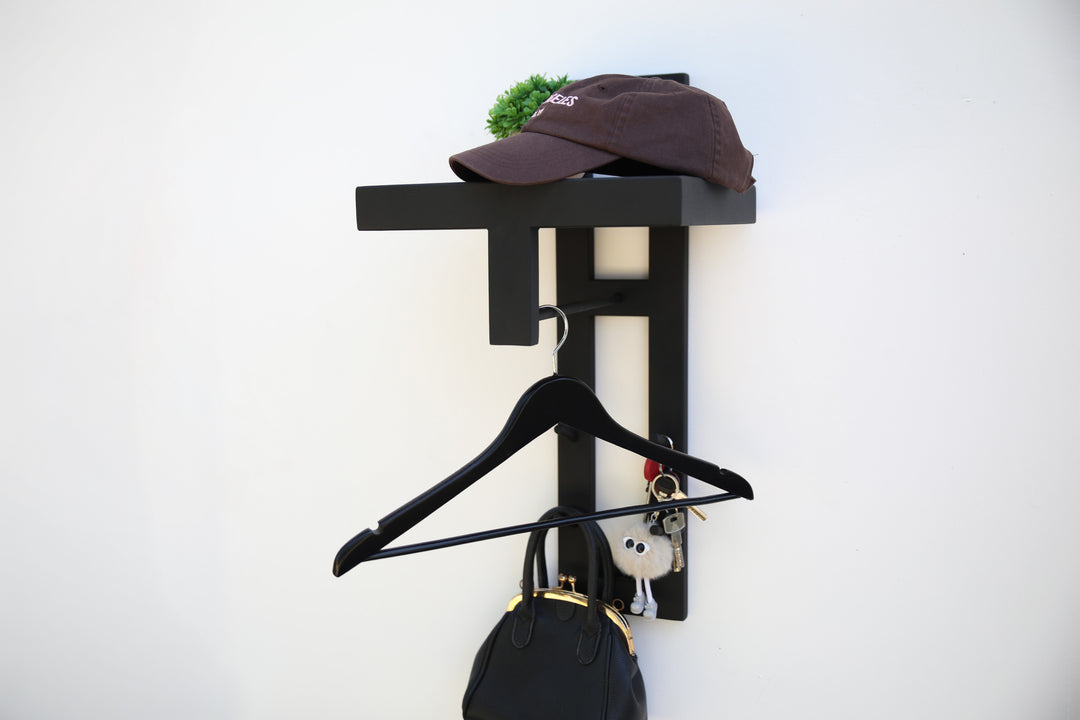 Minimalist Wall Coat Rack | Modern Metal Entryway Organizer