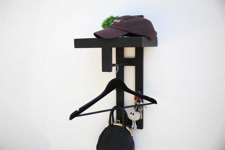 Minimalist Wall Coat Rack | Modern Metal Entryway Organizer