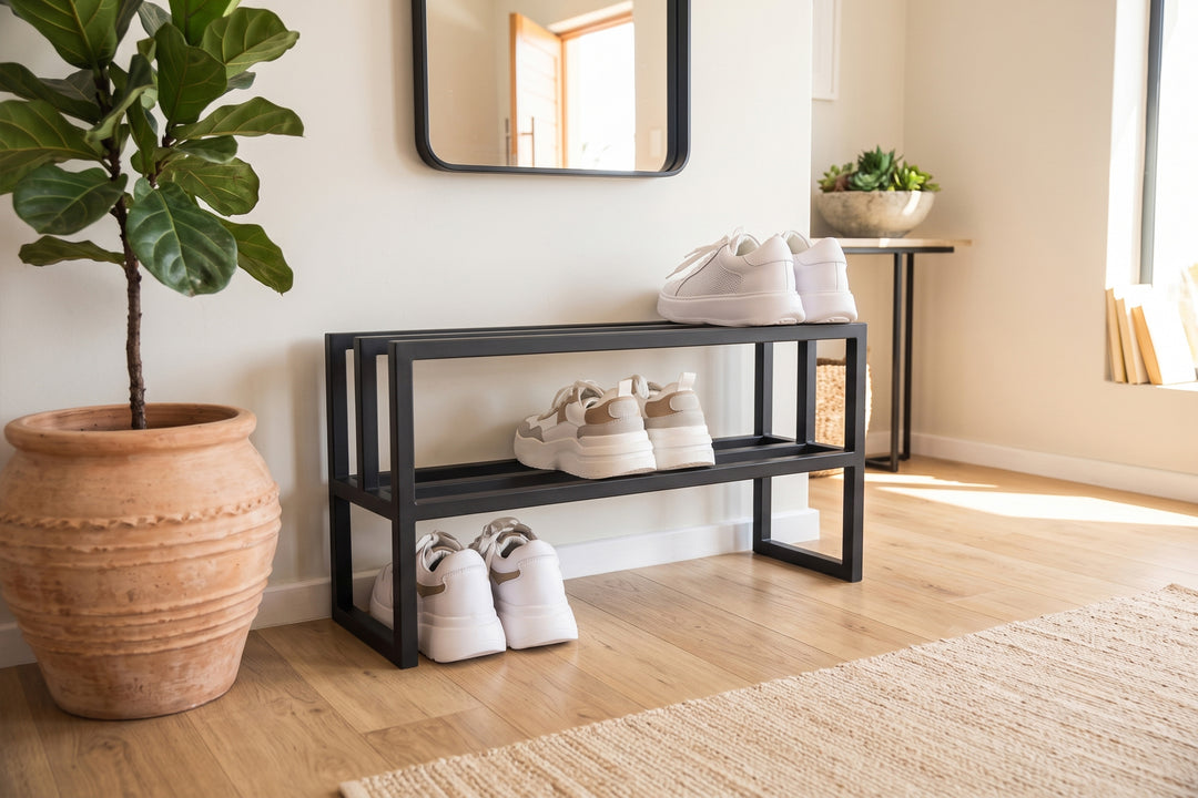 Industrial Metal 2tier Shoe Rack - Compact Storage of Shoes
