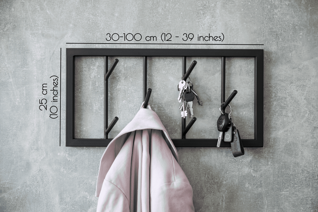 Sleek Metal Wall Hook Rack - Metal Hanger with Hooks