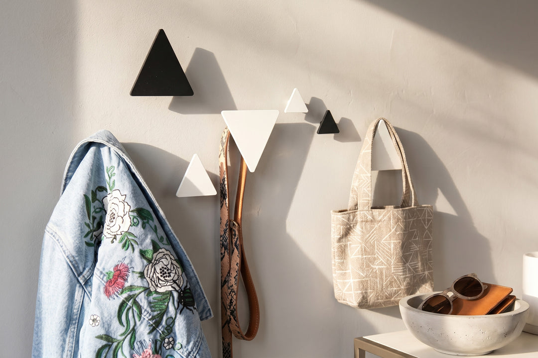 Decorative Triangular Metal Hooks - Entryway Decor