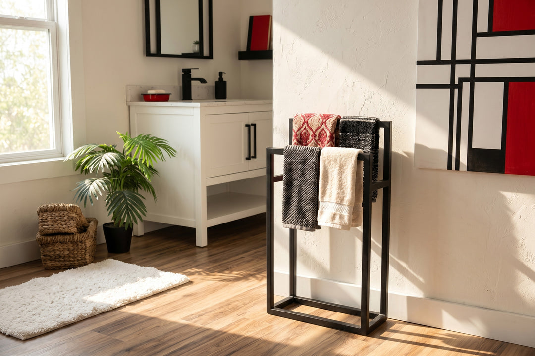 Floor Shelf for Towels in The Bathroom - Towel Storage