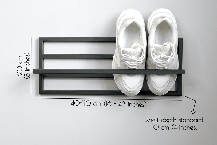 Metal Shoe Rack with Holder - Wall-Mounted & Stylish
