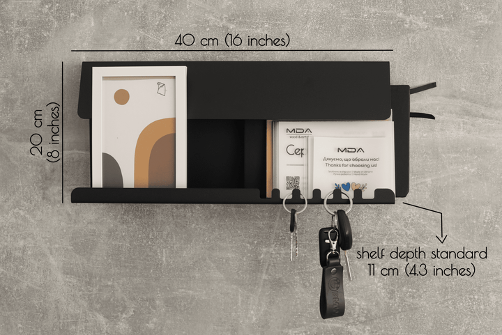 Steel Key Holder for Wall - Metal Key Shelf