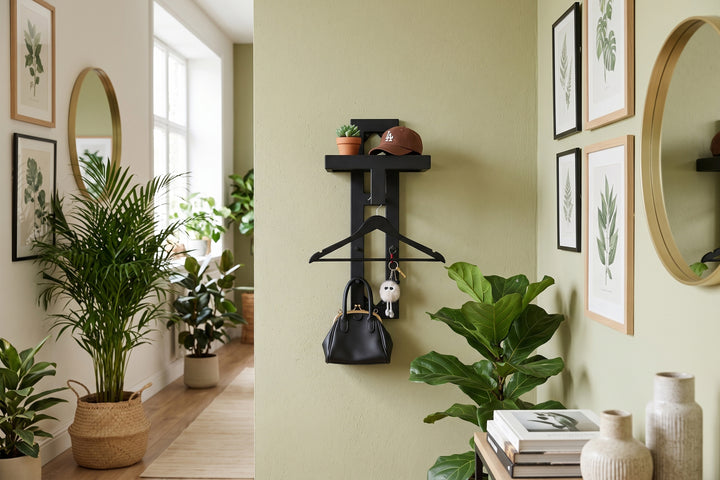 Minimalist Wall Coat Rack | Modern Metal Entryway Organizer
