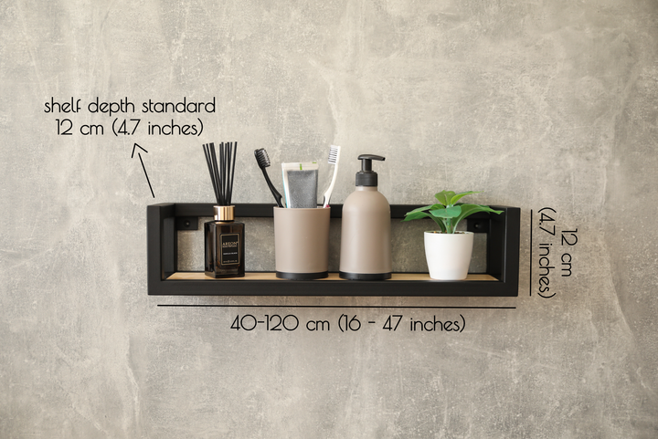 Metal & Wood Bathroom Shelf – Elegant & Functional Storage