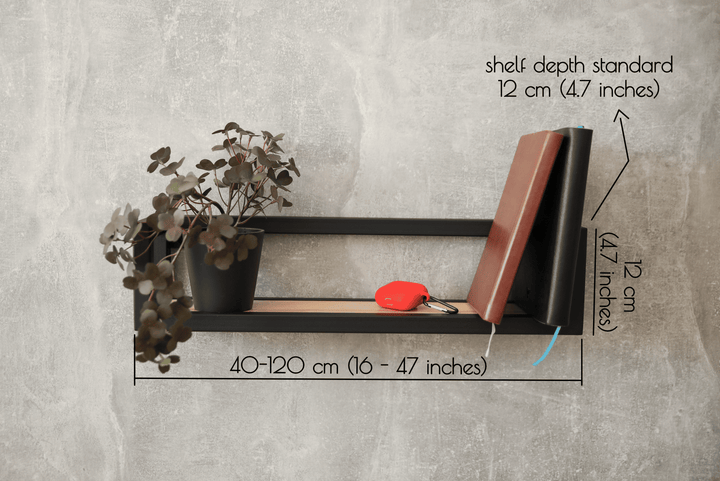 Industrial Wood & Metal Wall Shelf - Elegant Style