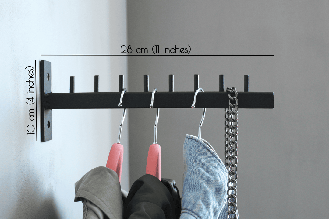 Heavy-Duty Wall Hook Rack in Metal - Laundry Storage