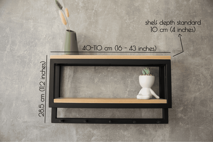 Farmhouse Wall Hook Rack – Wood & Iron