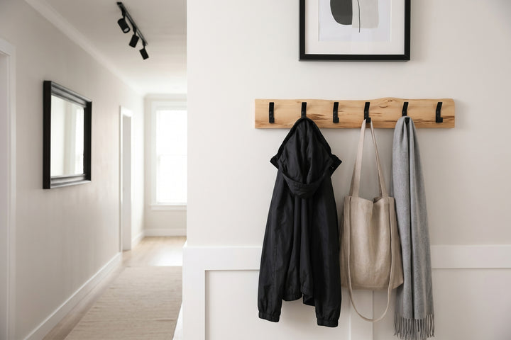 Shelf with Hooks - Farmhouse Entryway Decor