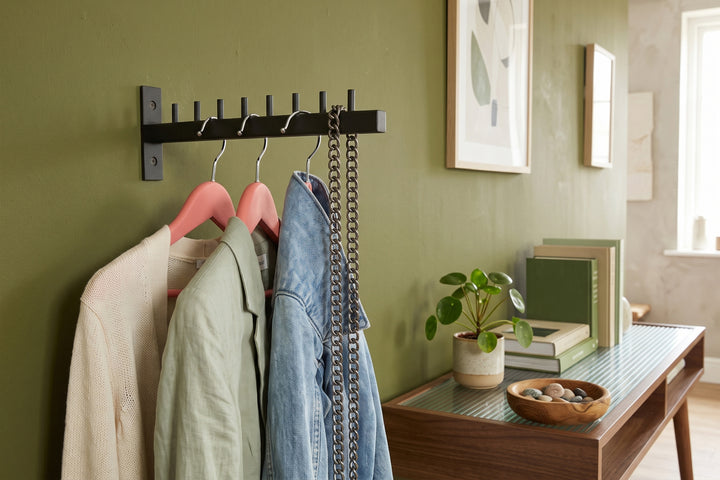 Heavy-Duty Wall Hook Rack in Metal - Laundry Storage