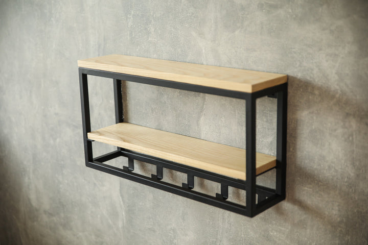 Rustic-entryway-coat-rack-with-storage-shelf-and-durable-metal-hooks