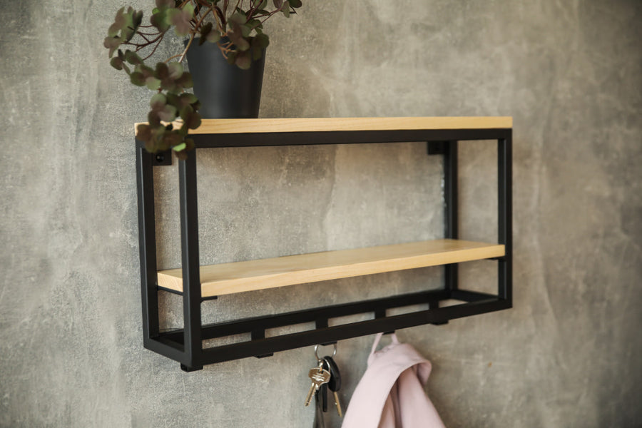 Rustic-entryway-coat-rack-with-storage-shelf-and-durable-metal-hooks