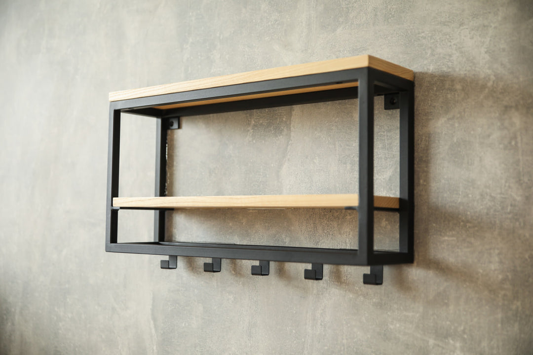 Rustic-entryway-coat-rack-with-storage-shelf-and-durable-metal-hooks