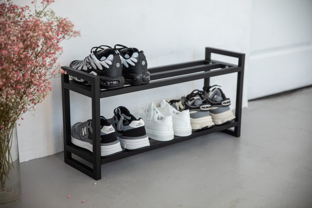 Small-shoe-shelf-fitting-neatly-in-a-narrow-hallway