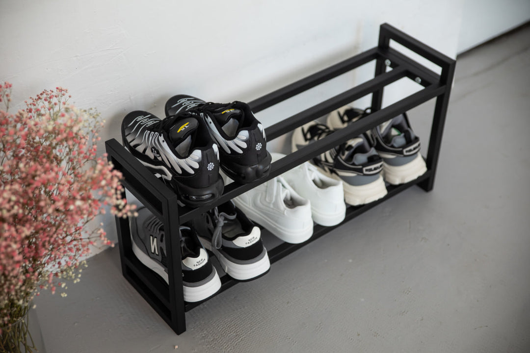 Small-shoe-shelf-fitting-neatly-in-a-narrow-hallway