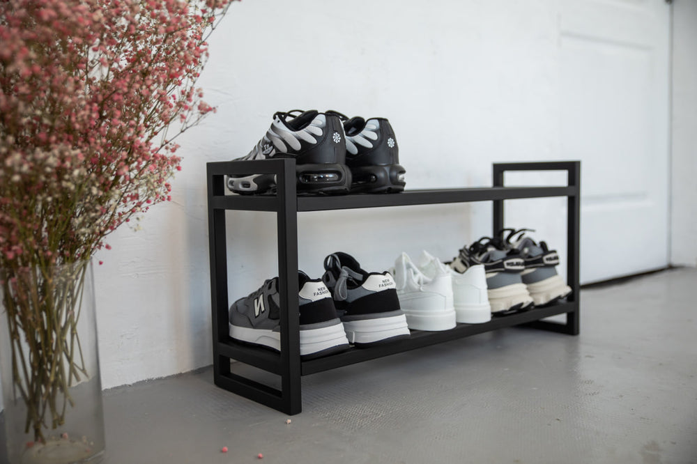 Small-shoe-shelf-fitting-neatly-in-a-narrow-hallway