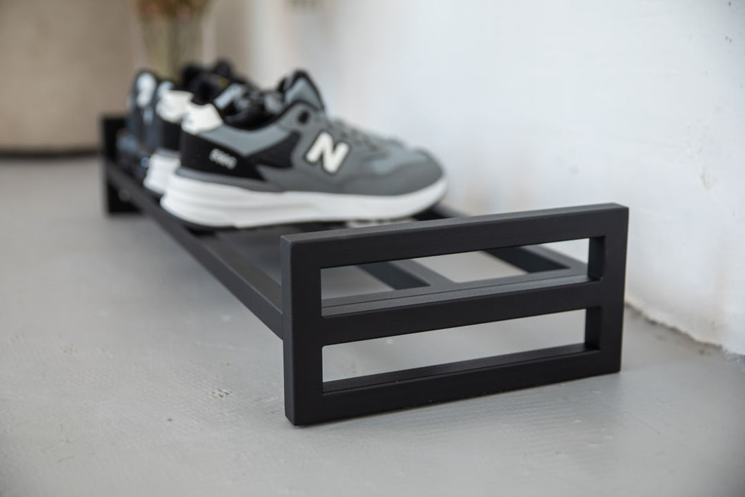 Rustic-industrial-shoe-rack-with-metal-shelves-and-frame