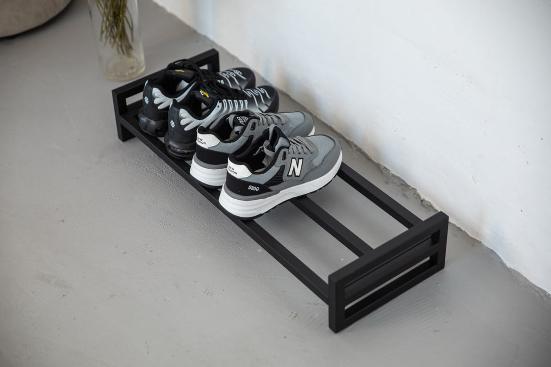 Rustic-industrial-shoe-rack-with-metal-shelves-and-frame