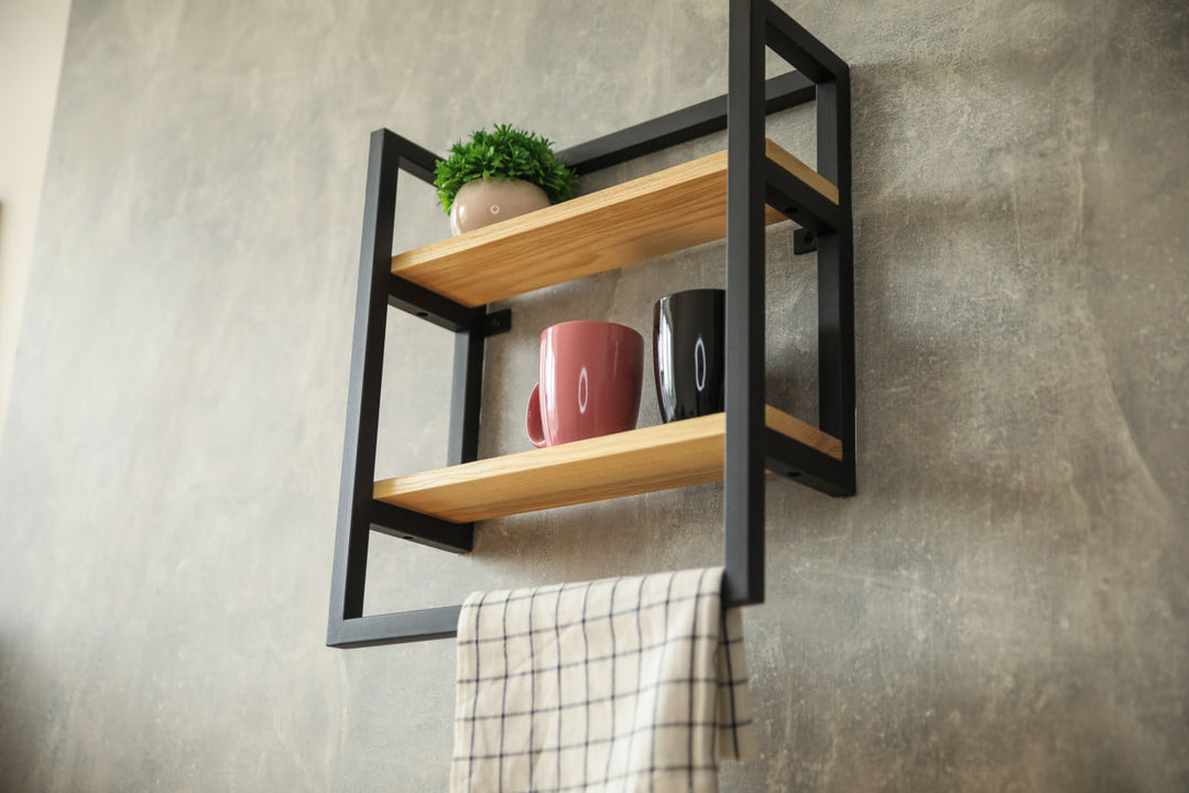 Modern-Wall-Mounted-Shelf–Sleek-shelf-with-a-towel-holder-ideal-for-kitchens-bathrooms-or-living-spaces