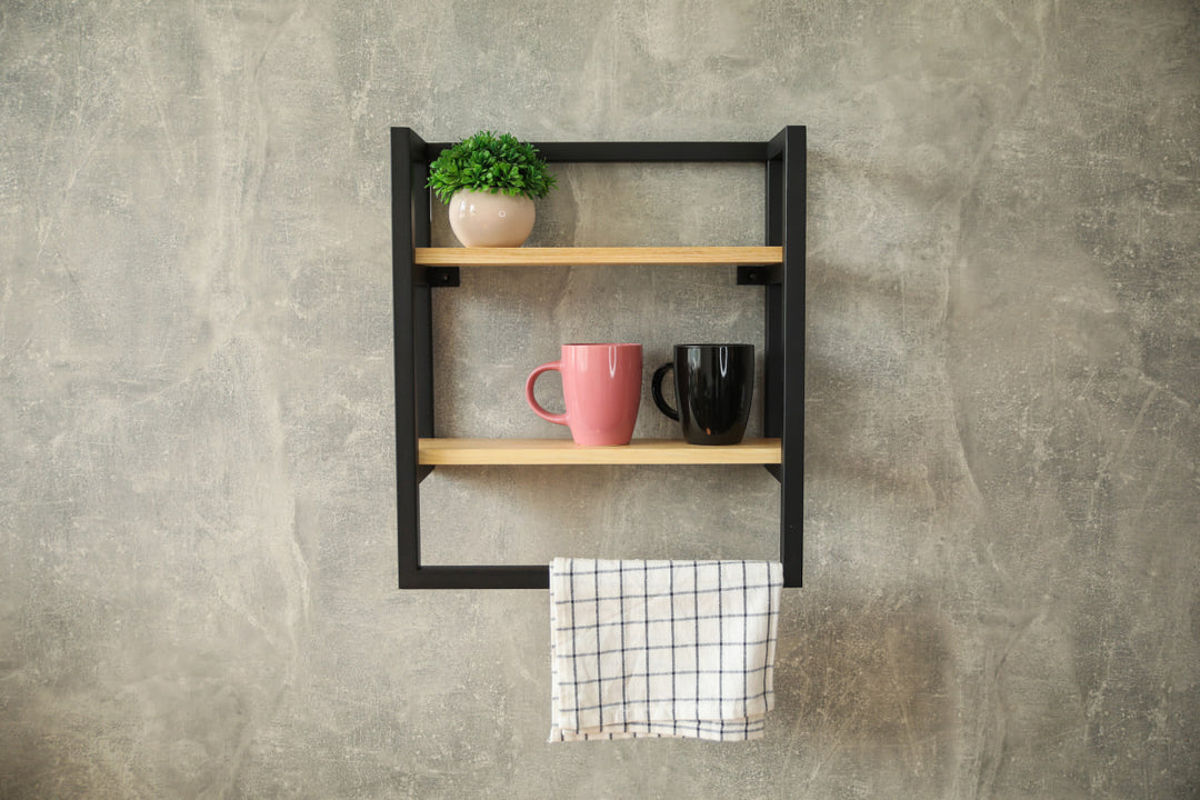 Modern-Wall-Mounted-Shelf–Sleek-shelf-with-a-towel-holder-ideal-for-kitchens-bathrooms-or-living-spaces