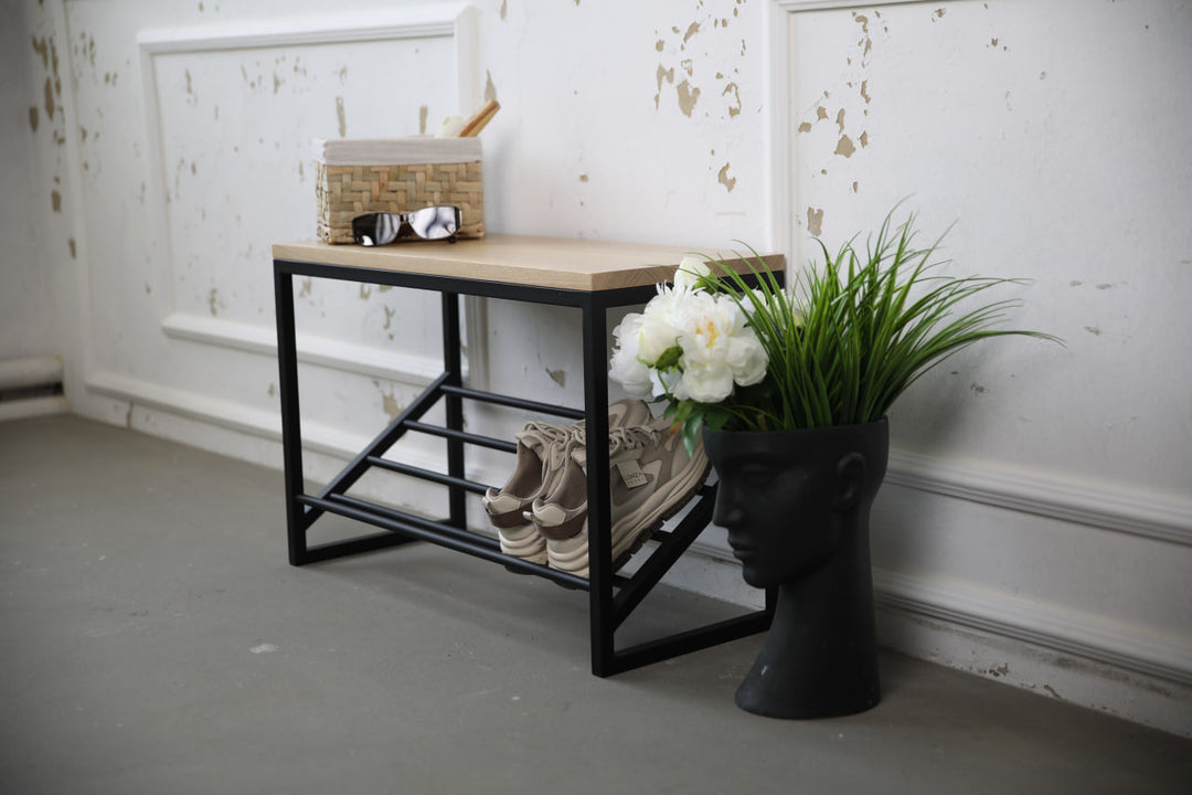 Industrial-Entryway-Bench-Metal-Frame-Wood-Top