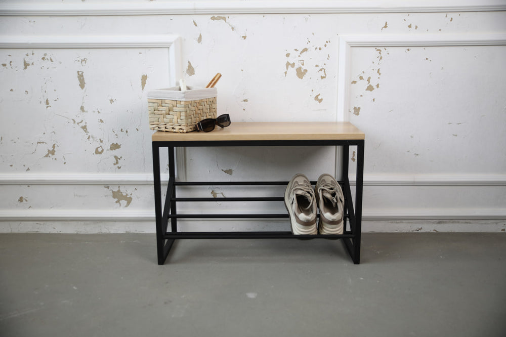 Industrial-Entryway-Bench-Metal-Frame-Wood-Top