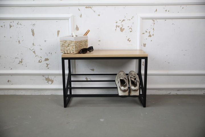 Industrial-Entryway-Bench-Metal-Frame-Wood-Top