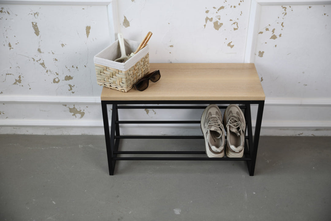 Industrial-Entryway-Bench-Metal-Frame-Wood-Top