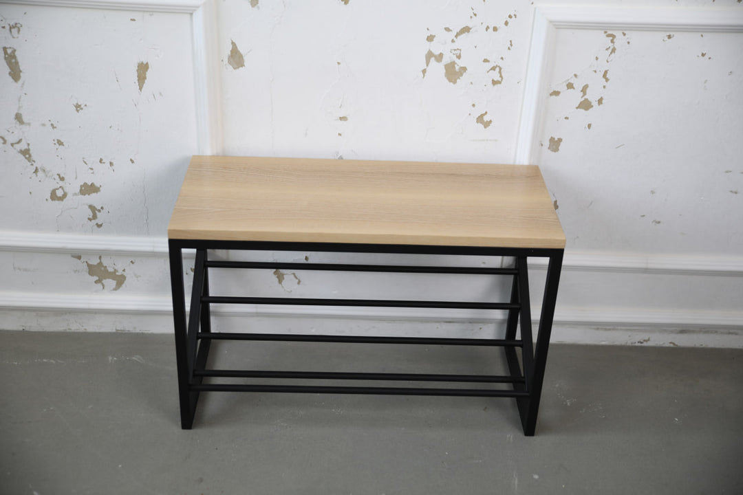 Industrial-Entryway-Bench-Metal-Frame-Wood-Top