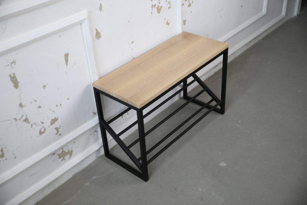 Industrial-Entryway-Bench-Metal-Frame-Wood-Top