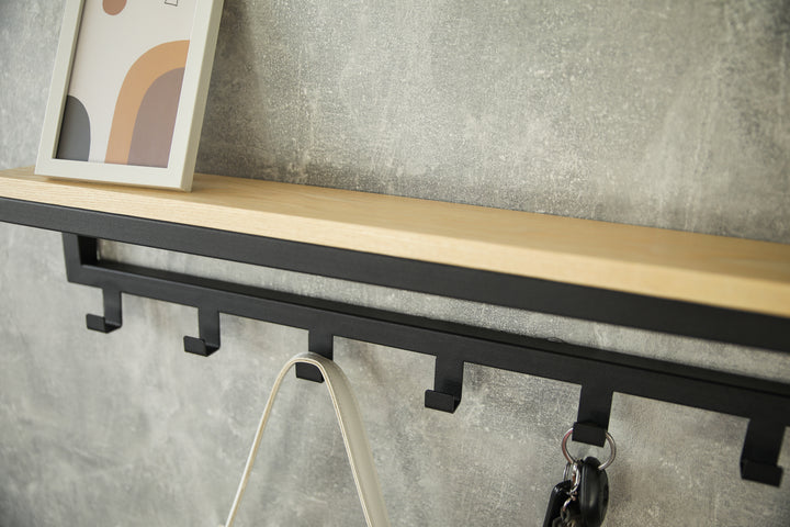 Entryway-wall-shelf-with-hooks-perfect-for-organizing-coats-bags-and-keys