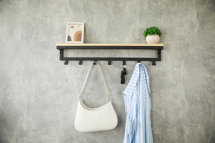 Entryway-wall-shelf-with-hooks-perfect-for-organizing-coats-bags-and-keys