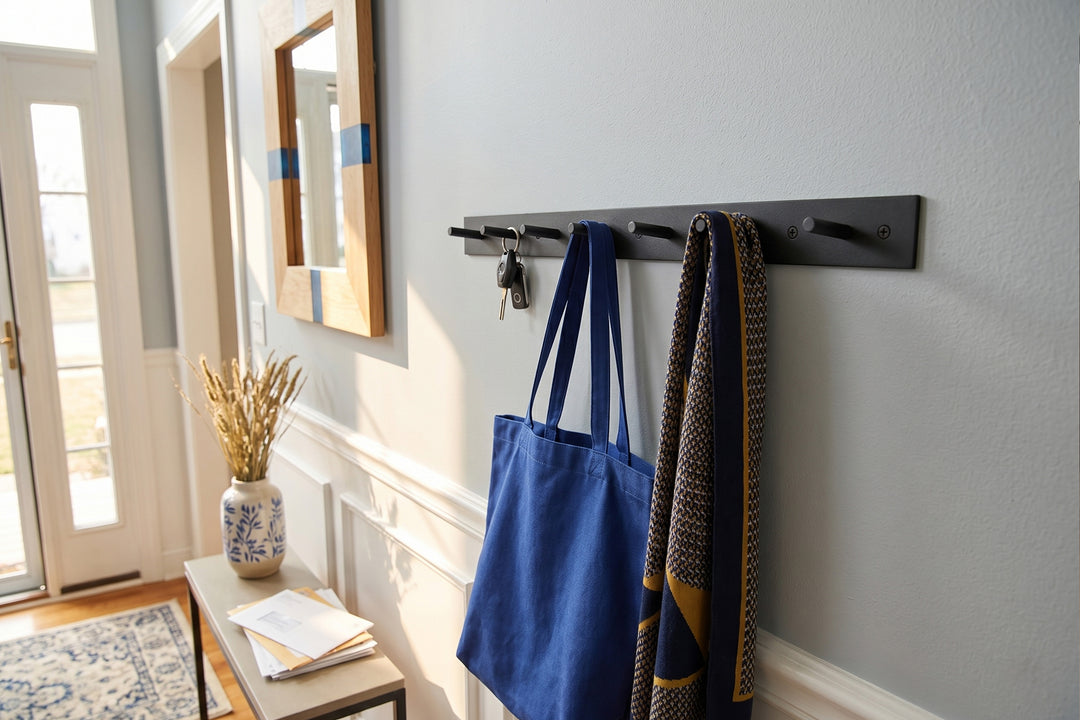 Modern Entryway Wall Hook Strip - Metal Clothes Hanger