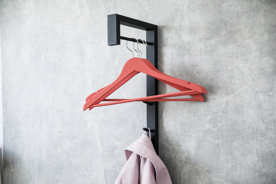 Sleek-metal-hanger-with-additional-pegs-for-extra-storage
