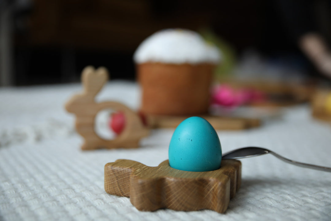 Handmade Easter Egg Display – Natural Wood