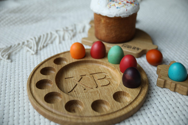 Wooden Egg & Easter Cake Stand - Perfect for Easter Decor