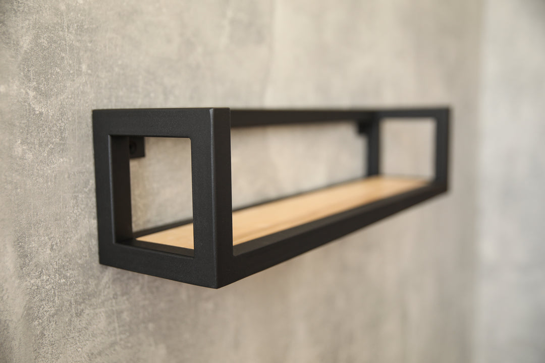 Minimalist-wooden-and-black-metal-shelf-modern-home-storage