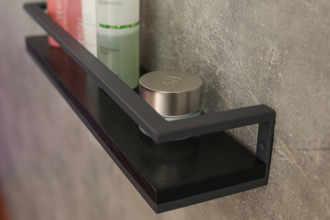 Metal & Wood Bathroom Shelf – Stylish & Durable Storage