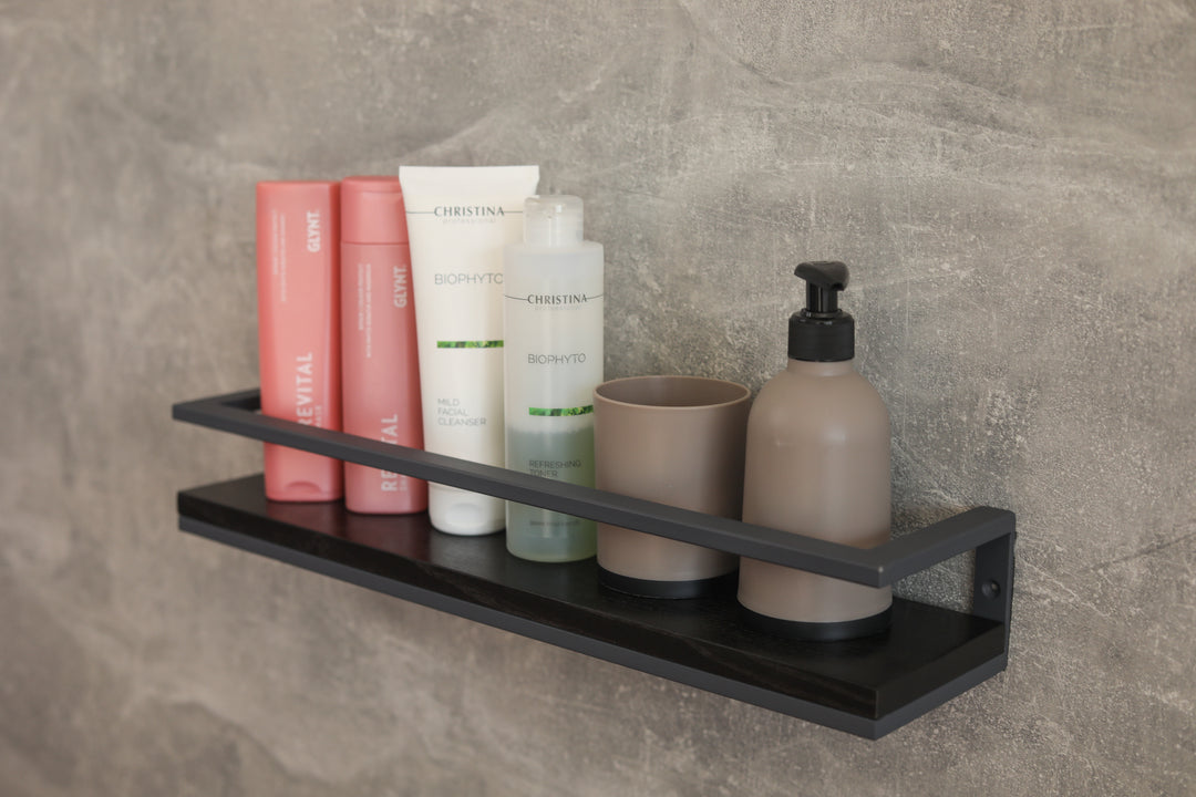 Metal & Wood Bathroom Shelf – Stylish & Durable Storage