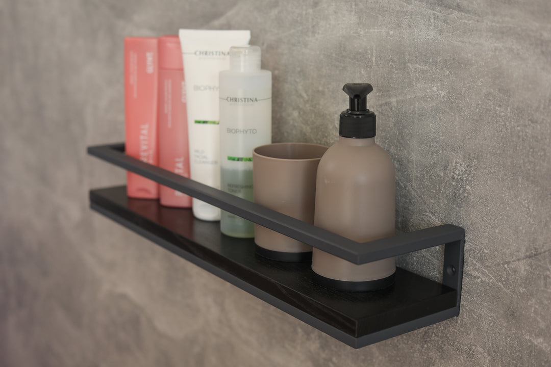 Metal & Wood Bathroom Shelf – Stylish & Durable Storage