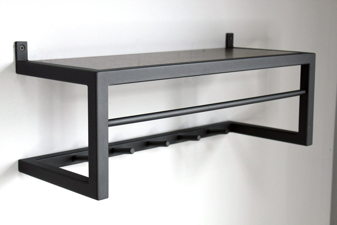 industrial decor, metal coat rack, towel rail