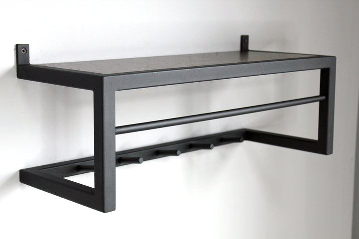 Minimalist-coat-rack-with-floating-shelf-and-hooks -ideal-for-small-spaces