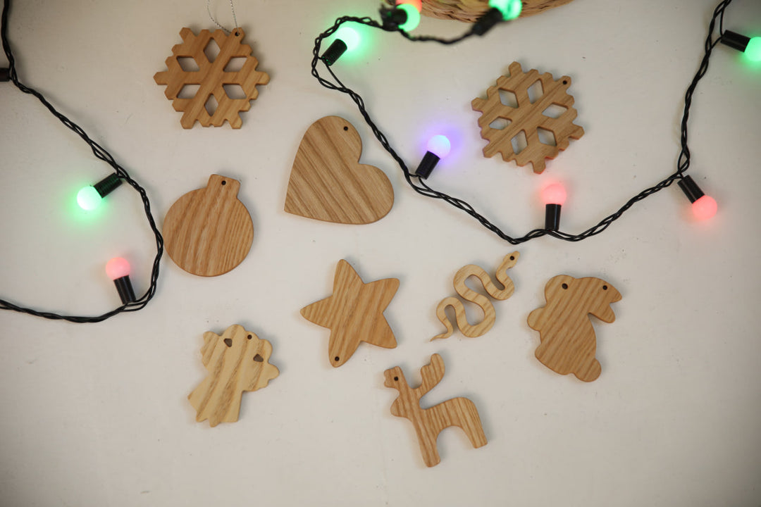 Eco-Friendly Wooden Christmas Decorations – Ornament Set