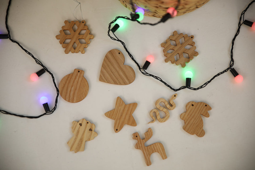 Eco-Friendly Wooden Christmas Decorations – Ornament Set