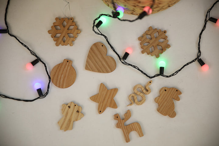 Eco-Friendly Wooden Christmas Decorations – Ornament Set