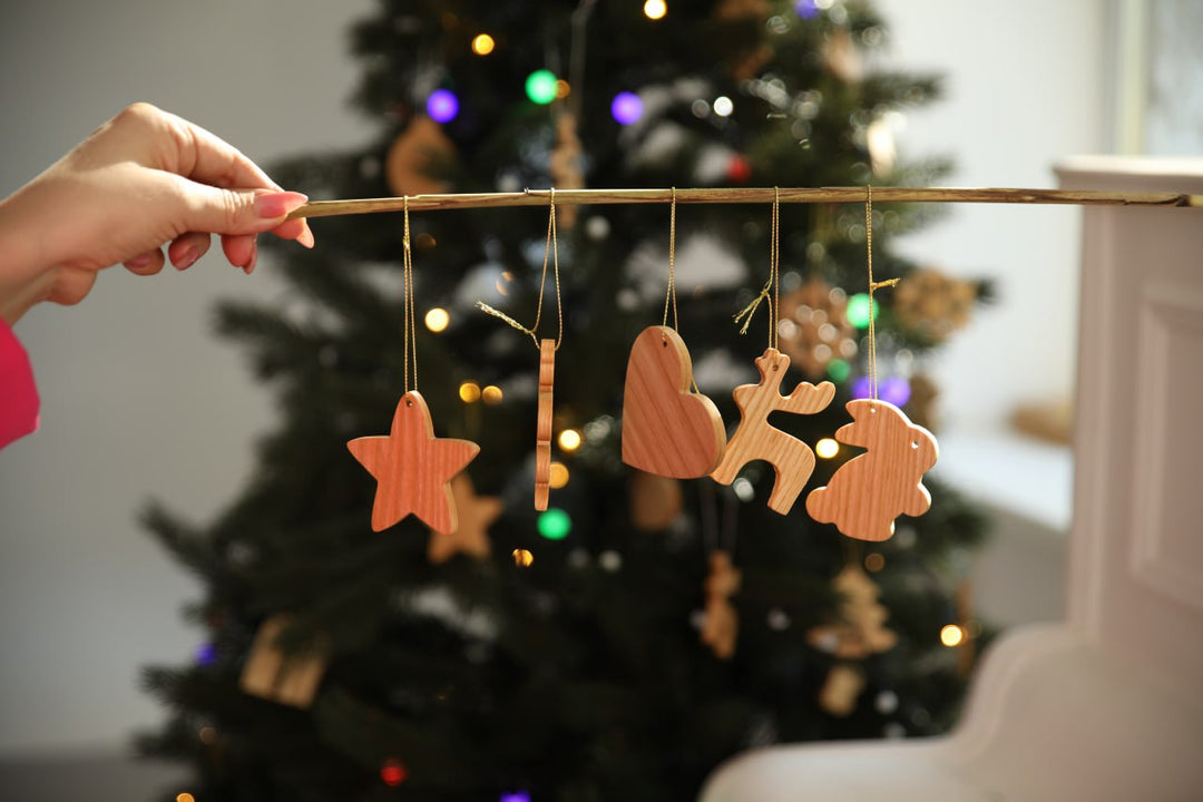 Eco-Friendly Wooden Christmas Decorations – Ornament Set