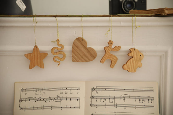 Eco-Friendly Wooden Christmas Decorations – Ornament Set